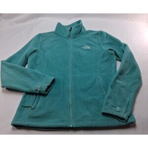 The North Face  TKA 100 Glacier Full Zip Fleece Jacket Teal Green Medium -FLAW